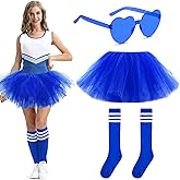 Tutus for Women Adult,5 Layered Tulle Neon Tutu Skirt with Tube Socks & Sunglasses for Carnival Running Party Ballet Dance