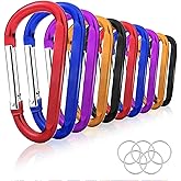 10 Pack 3'' Aluminum Spring Snap Hook Carabiner D Ring Carabiner Clip Camping Accessories Fishing Hiking Traveling and Keychain Craebuer