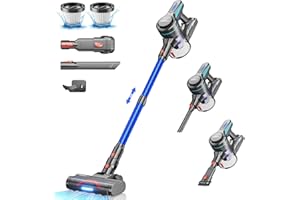 HOMPANY Cordless Vacuum Cleaner, 26Kpa Powerful Suction Stick Vacuum, 45Mins Long Runtime,Anti-Tangle Vacuum Cleaners for Home,1.5L Dust Cup, Rechargeable Cordless Vacuum for Hardwood Floor Pet Hair