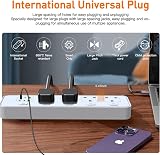 AUNNO 4 Way Extension Lead USB USB-C 4 Ports 1.8m UK Plug Surge Protected view 4
