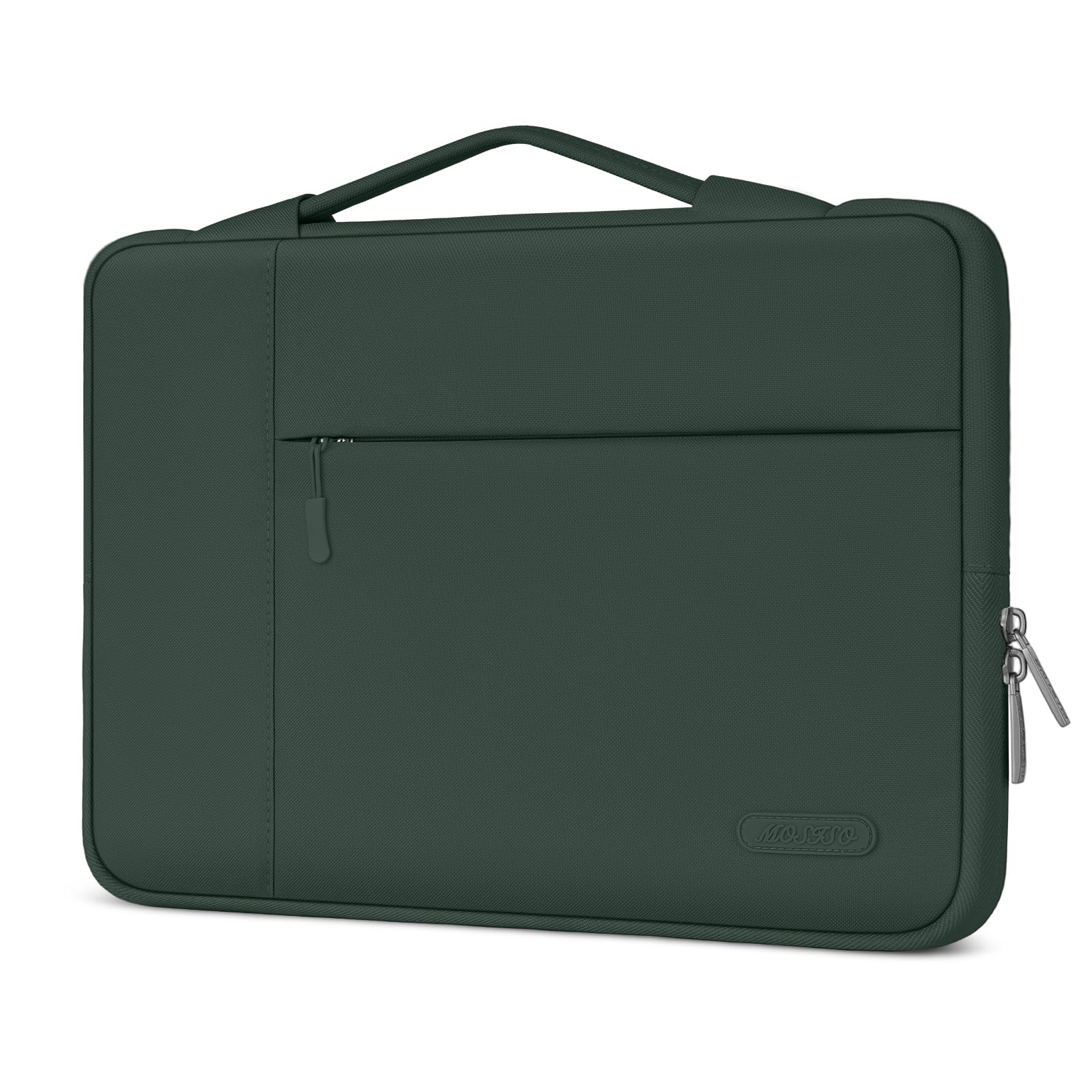 MOSISO Laptop Case 13.3 inch, 13-14 inch Laptop Sleeve with Handle Compatible with MacBook Air/Pro 13 / Pro 14, HP Dell ASUS Lenovo Notebook, Polyester Multifunctional Computer Bag, Midnight Green