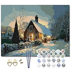 Pretty Jolly DIY Winter Snow House Scene Paint by