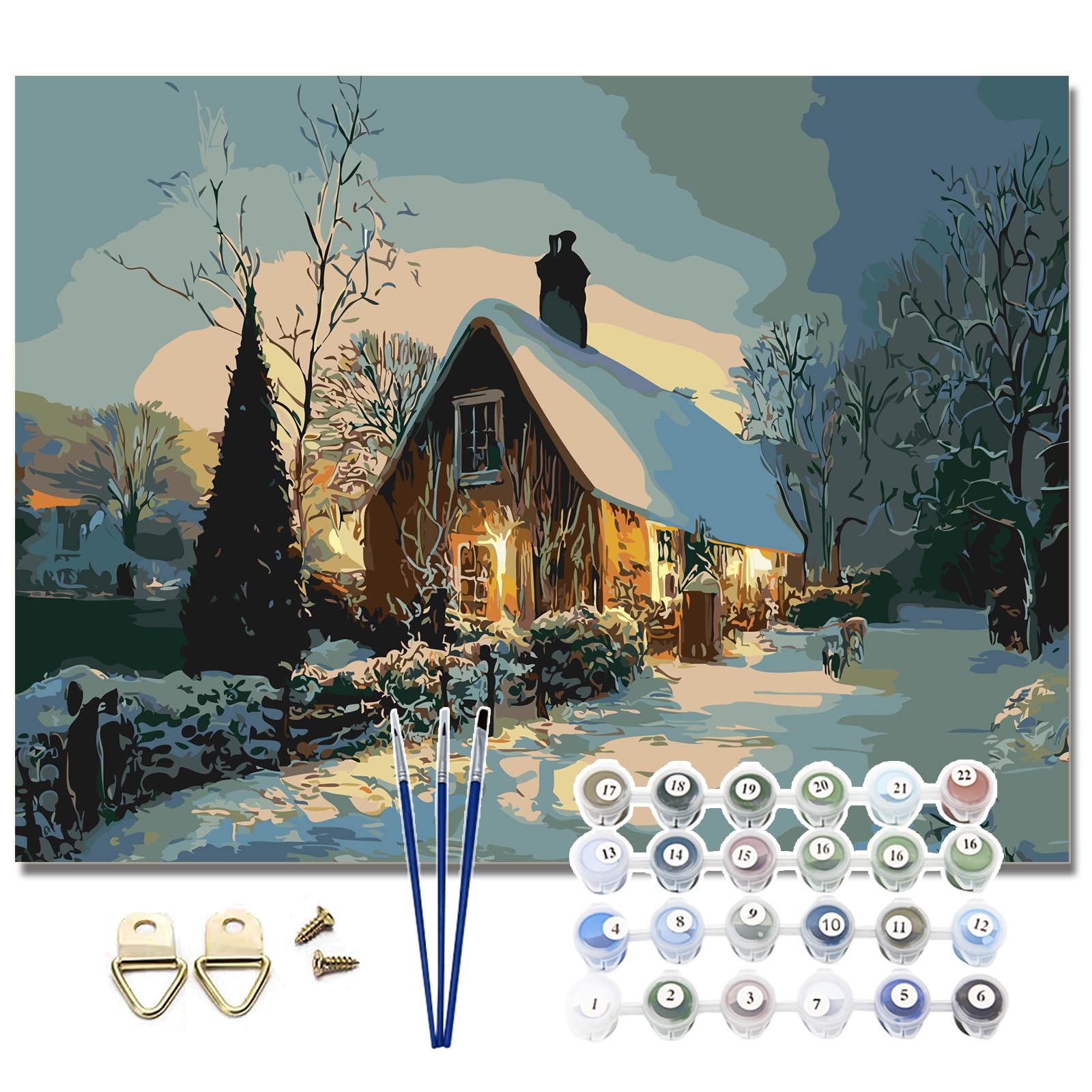 Pretty Jolly DIY Winter Snow House Scene Paint by