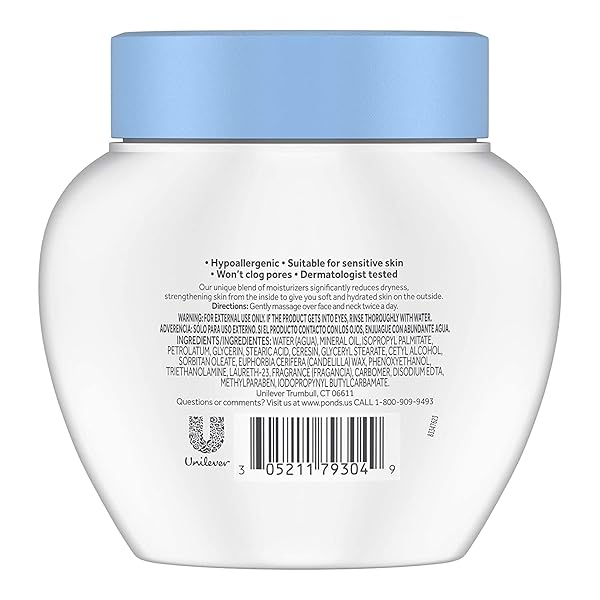 POND’S DRY SKIN CREAM FACIAL MOISTURIZER, RICH HYDRATION FOR DRY SKIN, 10.1 OZ
