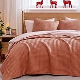 WRENSONGE Queen Quilt-3 Pieces Lightweight Autumn Leaf Fall Bedspreads Queen Size Quilt Bedding Set for All Season, Soft Coverlet with 2 Pillow Shams Suitable for Bed & Couch