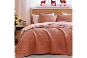 WRENSONGE Queen Quilt-3 Pieces Lightweight Autumn Leaf Fall Bedspreads Queen Size Quilt Bedding Set for All Season, Soft Coverlet with 2 Pillow Shams Suitable for Bed & Couch