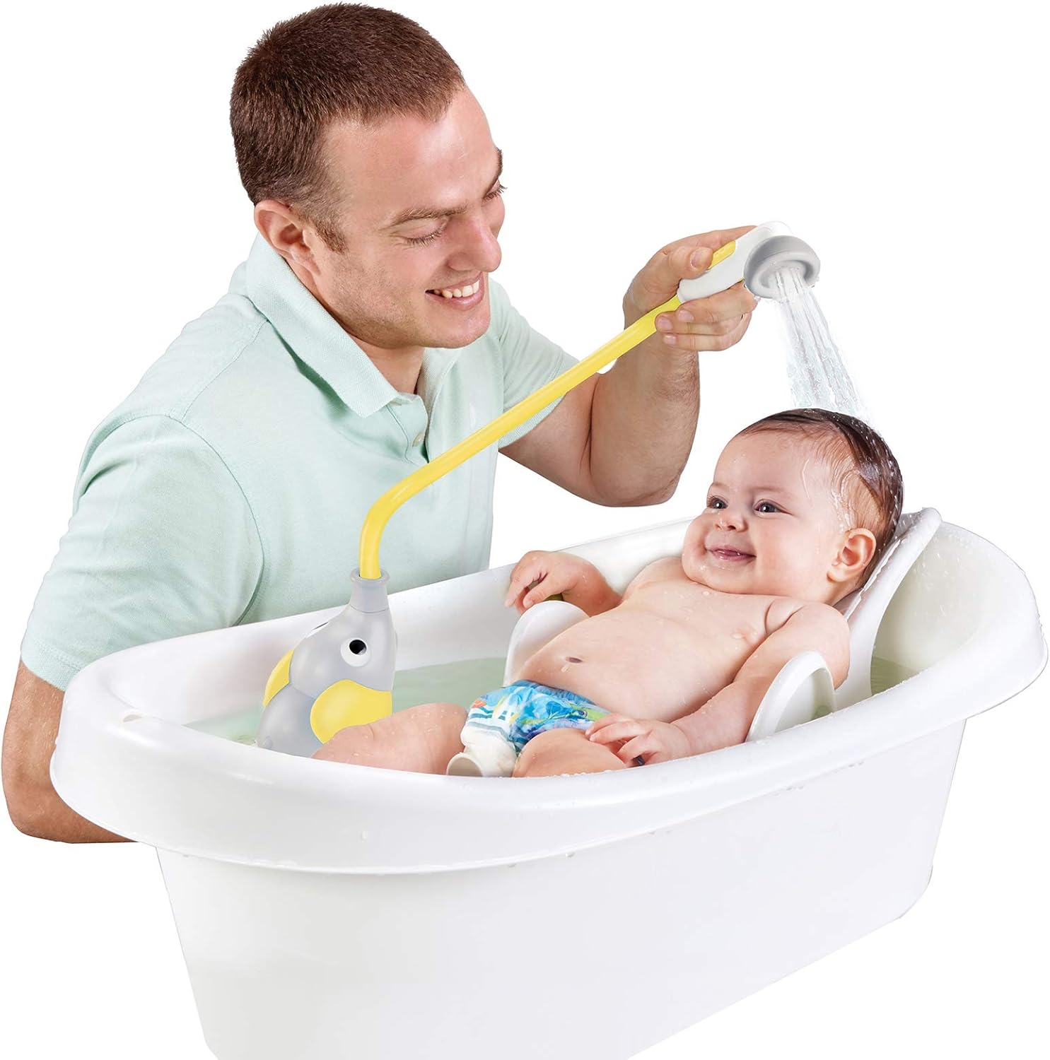 Yookidoo Baby Bath Shower Head - Elephant Bath Toy and Trunk Spout Rinser - for Newborn Babies in Tub Or Sink (Yellow) - Image 3
