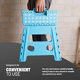 KEPLIN 13 Inch Heavy Duty Folding Step Stool Non-Slip Blue view 4