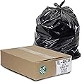 Aluf Plastics 56 Gallon Trash Can Liners (100 Count) - 43" x 47" - Thick 1.5 MIL Equivalent Black Trash Bags for Bathroom, Kitchen, Office, Industrial, Commercial, Recycling and More