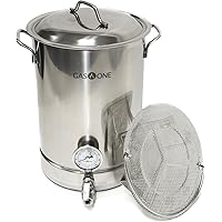 GasOne 32QT - 8 Gallon Stainless Steel Home Brew Pot Brew Kettle Set 32 Quart TRI PLY Bottom for Beer Brewing Includes…