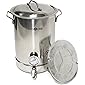 GasOne 32QT - 8 Gallon Stainless Steel Home Brew Pot Brew Kettle Set 32 Quart TRI PLY Bottom for Beer Brewing Includes…