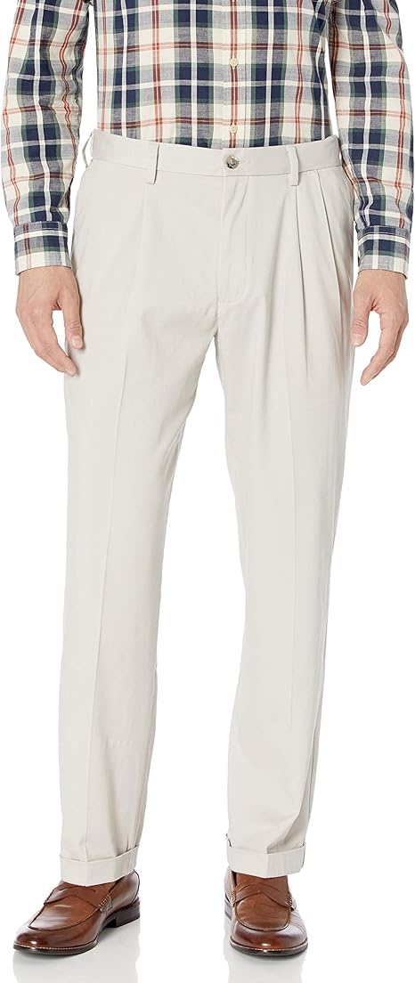 Dockers Men S Classic Fit Comfort Khaki Pleated Pants D3 At Amazon