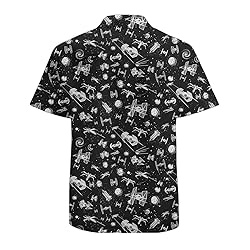 Black Spaceships Mens Funny Hawaiian Shirts 3D