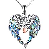 CUPENDA Tree of Life Claddagh/Hummingbird/Angel Wings Necklace 925 Sterling Silver Celtic knot Abalone Shell Pendant Necklace Valentine's Day Jewelry for Women