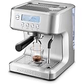CASABREWS Ultra Espresso Machine, Barista Espresso Maker with Steam Wand | LCD Display, Custom Brew Temp, Latte &amp; Cappuccino Machine, 20-Bar Italian Pump, Powerful Steam Wand, 73oz Removable Tank
