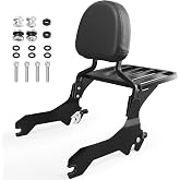 YHXCUIER Passenger Backrest Sissy Bar for Harley Softail Breakout 2018-2026 | Black,Rear Backrest Sissy Bar with Luggage Rack,Include Docking Kit,for Harley Softail Fat Boy FLFB FLFBS Breakout FXBR FXBRS