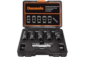 Daoseolo Lug Nut Remover 6 Pieces Twist Socket Set Extractor Tool Metric Bolt and Lug Nut Extractor Socket Tools