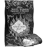Harry Potter Marauder's Map Officially Licensed Silky Touch Super Soft Throw Blanket 36" x 58", Black and White