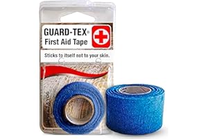 GAUZTEX Guard-Tex Blue 1 1/2" Veterinarian Wide Tape - Self-Adhering Breathable Gauze for Non-Slip Grip and Wound Protections - 1 Roll x 7 ½ yds
