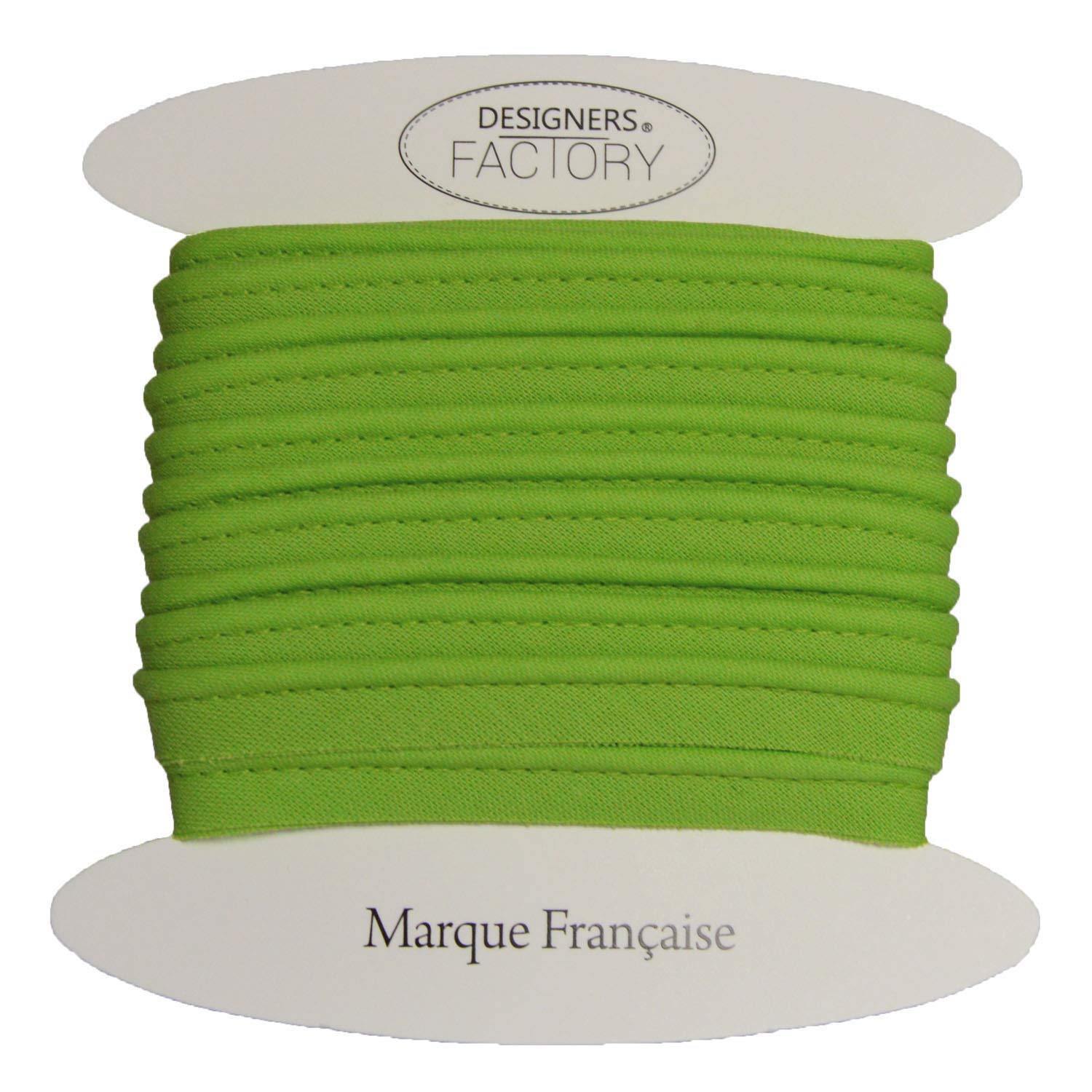 Cotton flanged Insert Piping Cord - Available in Several Colours and Two Sizes - Flanged Piping Cord for Cushions (Apple Green, By 10 Meters)
