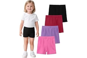 YERIOK 4 Pack Cotton Toddler Girls Shorts Cartwheel Bike Kids Biker Under Dress Dance Shorts Girls Clothes