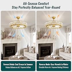 Siljoy 31.5'' Caged Ceiling Fan with Light and