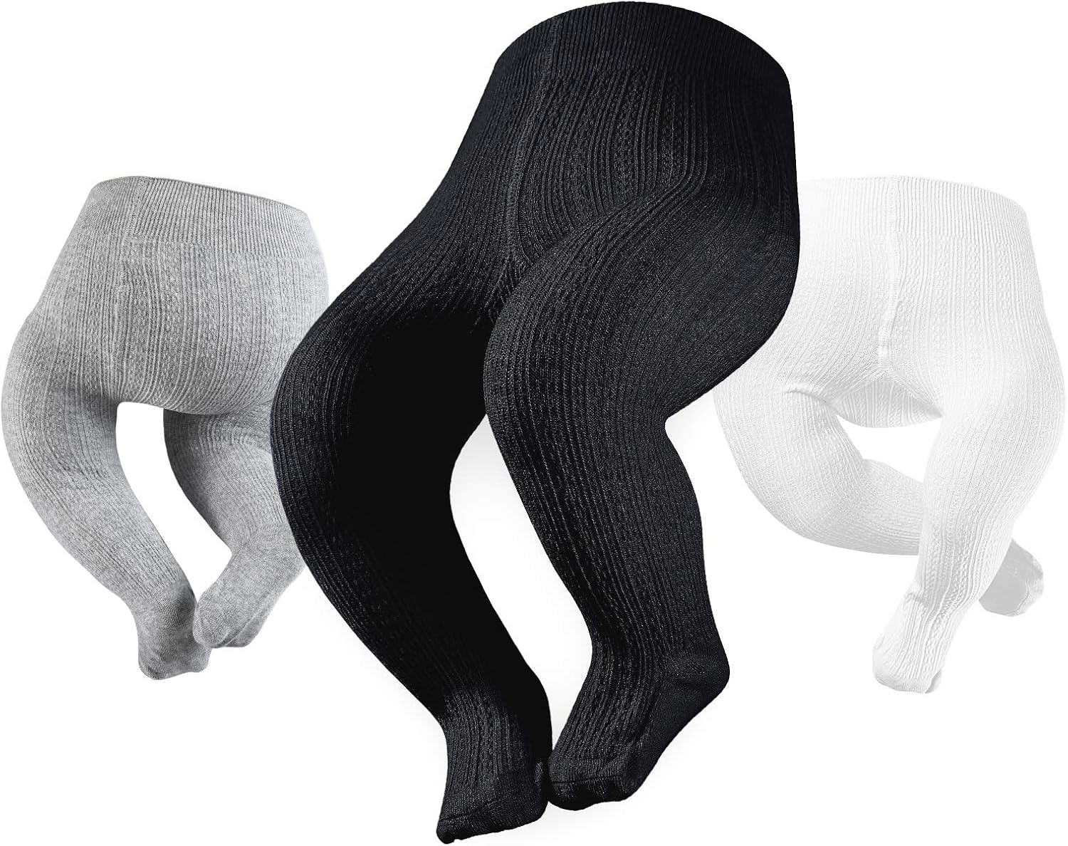 Baby Girls Cable Knitted Tights Infant Full-Footed Seamless Cotton Tights New-born Girls Seamless Leggings: Clothing