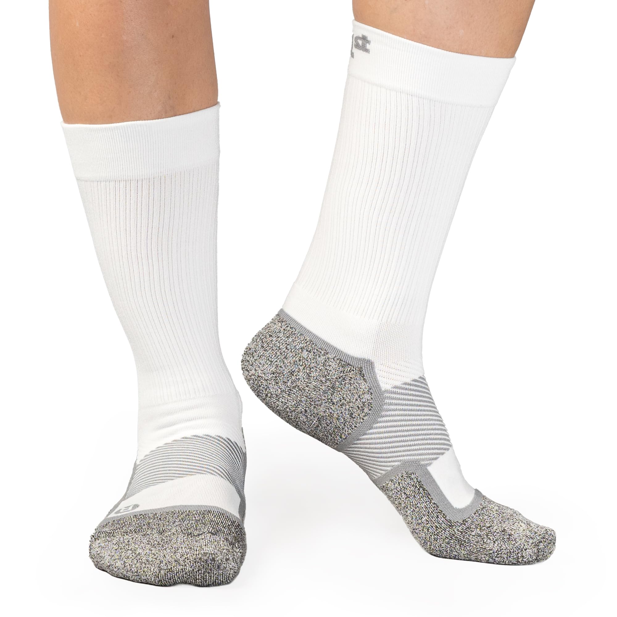 Orthosleeve WC4 Wellness Care Socks, Light Gradient Compression, Soft, Moisture Wicking, Crew Socks, M, White