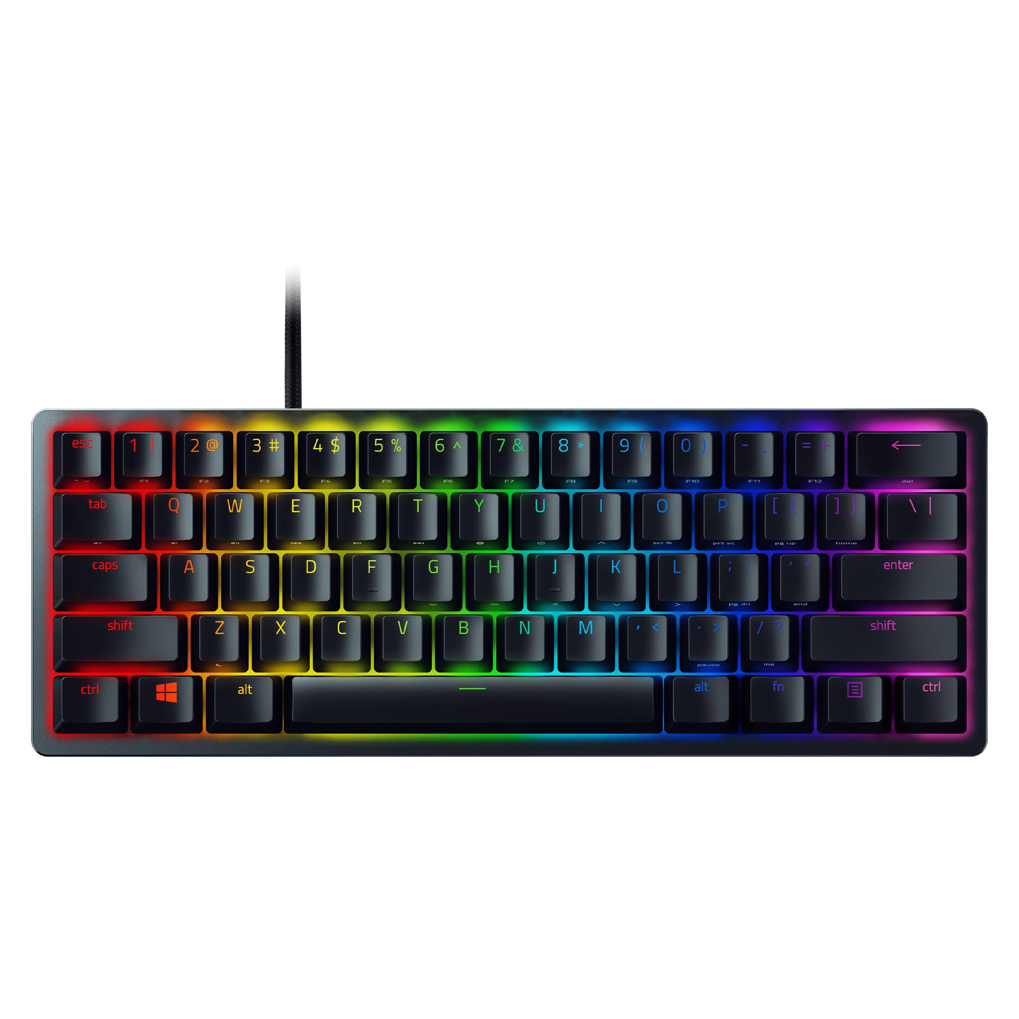 Razer Huntsman Mini (Red Switch) - 60% Compact Gaming Keyboard (Linear Optical-Mechanical Switches, Doubleshot PBT Keycaps, Detachable USB-C Cable) US Layout | Black