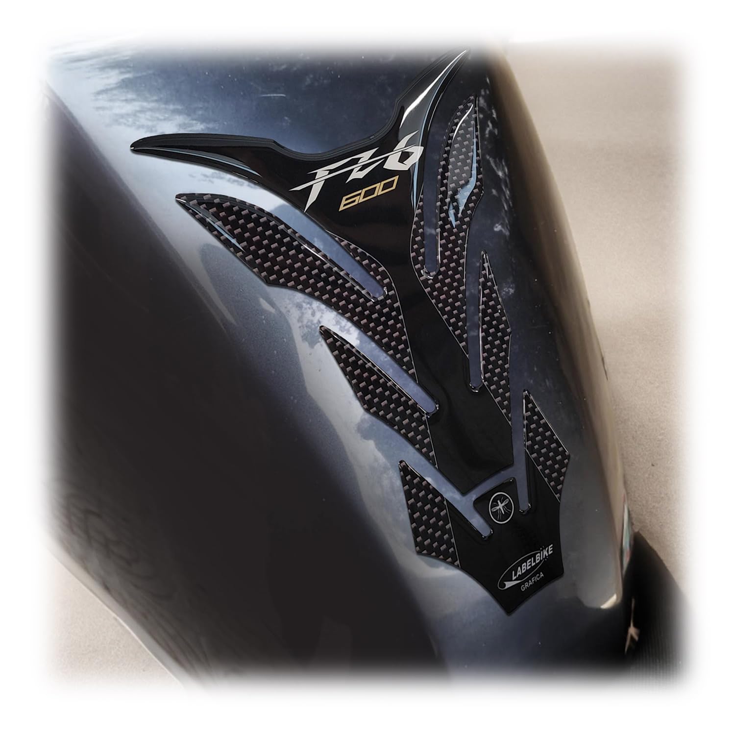 labelbike - 3D Sticker Motorcycle Fuel Tank Pad Protection and Decoration in Resin compatible with Yamaha FZ6