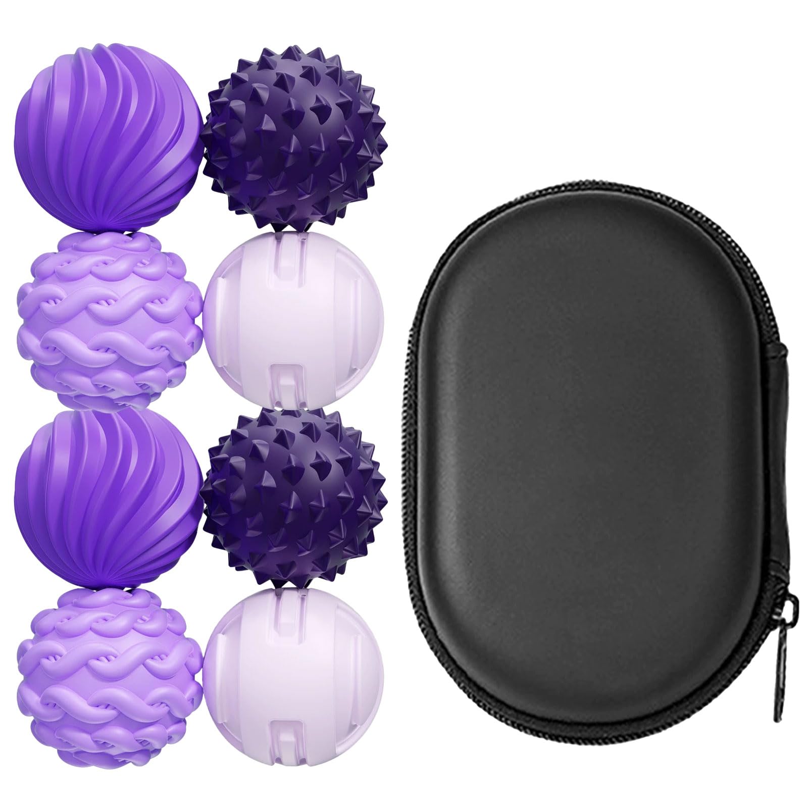 8Pcs Magnetic Sensory Stress Relief Balls, Silicone Magnetic Balls Fidget Toys for Autism ADHD Anxiety, Tactile Fidget Toys Magnetic Stress Balls for Adults & Teens, Office Desk Toy (Purple)