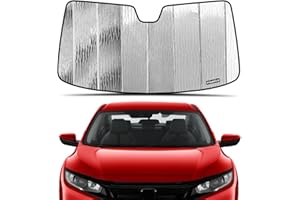Pigenius Windshield Sun Shade for 2019 2020 2021 Honda Civic with Rearview Mirror Mounted Camera, Custom Fit Front Window Shade - Premium Folding Sunshade