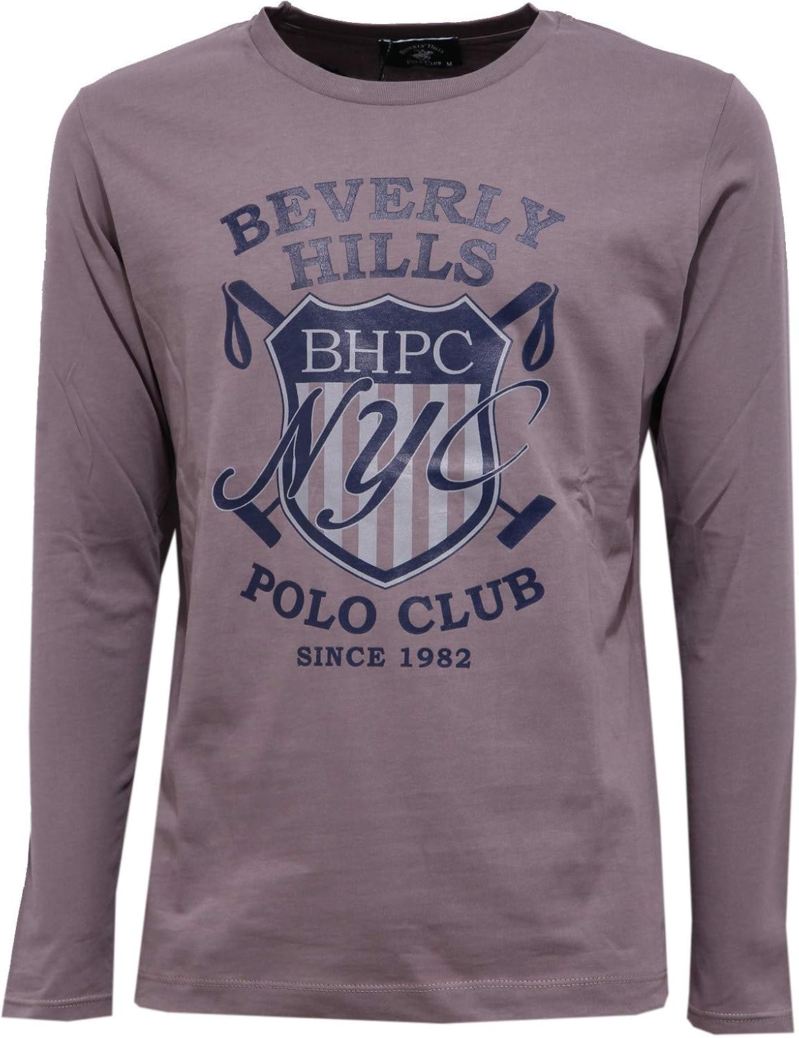 Beverly Hills Polo Club 6388J Maglia Uomo Grey Cotton t-Shirt Vintage Man: Amazon.co.uk: Clothing