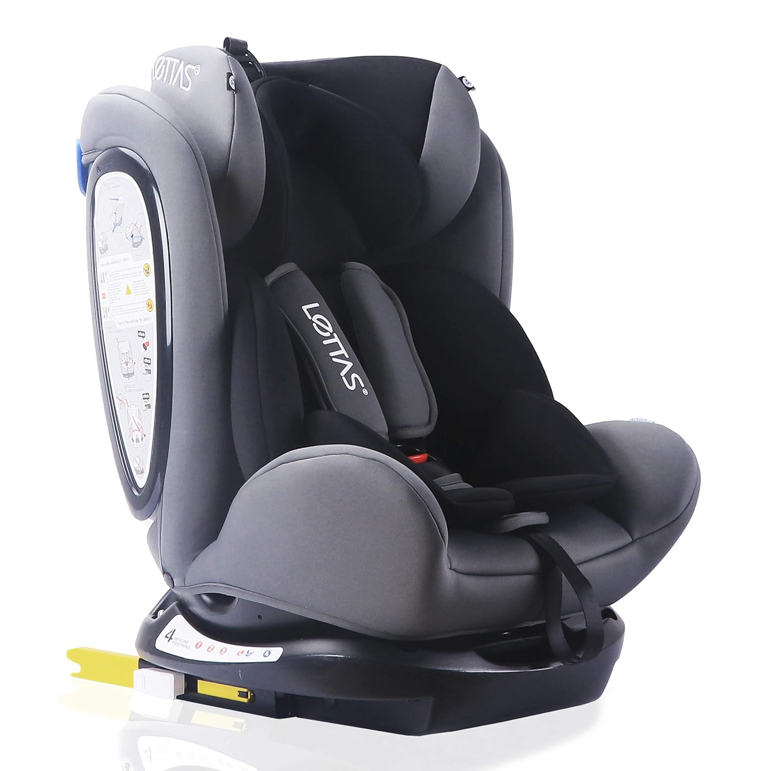 LETTAS Kinder Autositze Sitzschale Baby autositz 0+1/2/3 (0-36 kg) mit Protektoren seitliche Isofix ECE R44/04 (906_Schwarz)