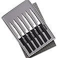 Rada Cutlery Serrated Steak Knife Set – Stainless Steel Knives with Black Stainless Steel Resin Handle, Set of 6