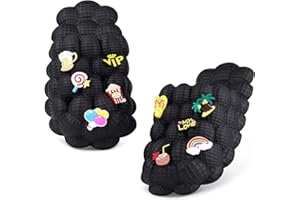 FJPTREN Kids Bubble Slides Slippers Funny Bubble Shoes Soft EVA Lychee Slides Soft Pillow Spa Slippers For Gym House Slippers Shower Bedroom Slippers