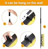 Ylebs Garden Broom Outdoor Heavy Duty 63in Telescopic Handle 18in Head view 4
