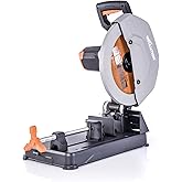 Evolution Power Tools R355CPS 14 inch Chop Saw with Multi Purpose Cutting - Cuts Through Metal, Plastic, Wood & More - Inch M
