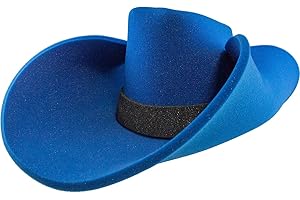 FUNSTITUTION Giant Foam Cowboy Hat - Oversized Huge Cowboy Hat - Silly, Crazy and Funny Blue Hats for Adults and Kids