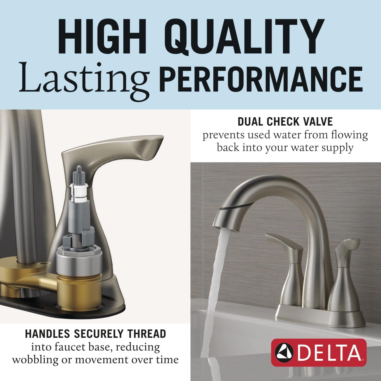 Delta Faucet Broadmoor Pull Down Bathroom Faucet Brushed Nickel, Bathroom Faucet, Bathroom Sink Faucet with Pull Down Sprayer, Centerset Bathroom Faucet with Magnetic Docking, Stainless 25765LF-SSPD