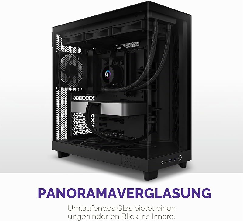 H6 Flow - Kompaktes Dual-Kammer ATX PC-Gehäuse - Schwarz