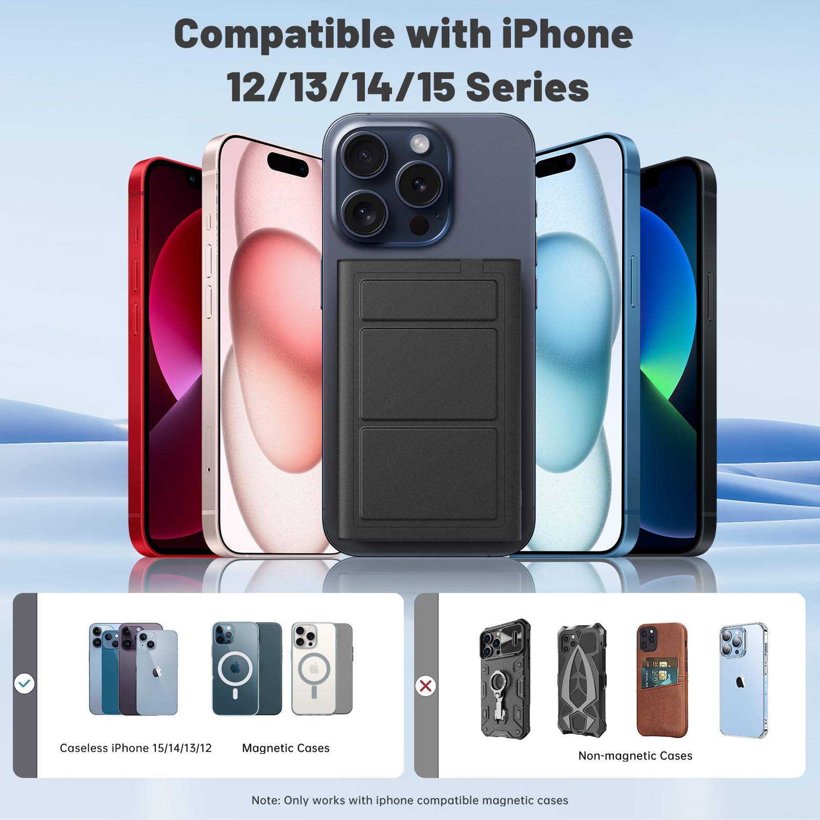 Yiisonger Magnetic Portable Charger - 10000mAh Wireless Power Bank with Stand and USB-C LED Display, Slim Magnetic Battery Pack 22.5W PD Fast Charging for iPhone 15/14/13/12/Pro/Mini/Pro Max