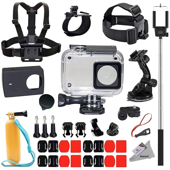 Deyard Y-05 Schutzwasserdichtes Gehäuserahmen für Xiaomi 4K/4K+/Yi Lite 35 in 1 Zubehör-Bündle für Xiaomi 4K/4K+/Yi Lite Acti