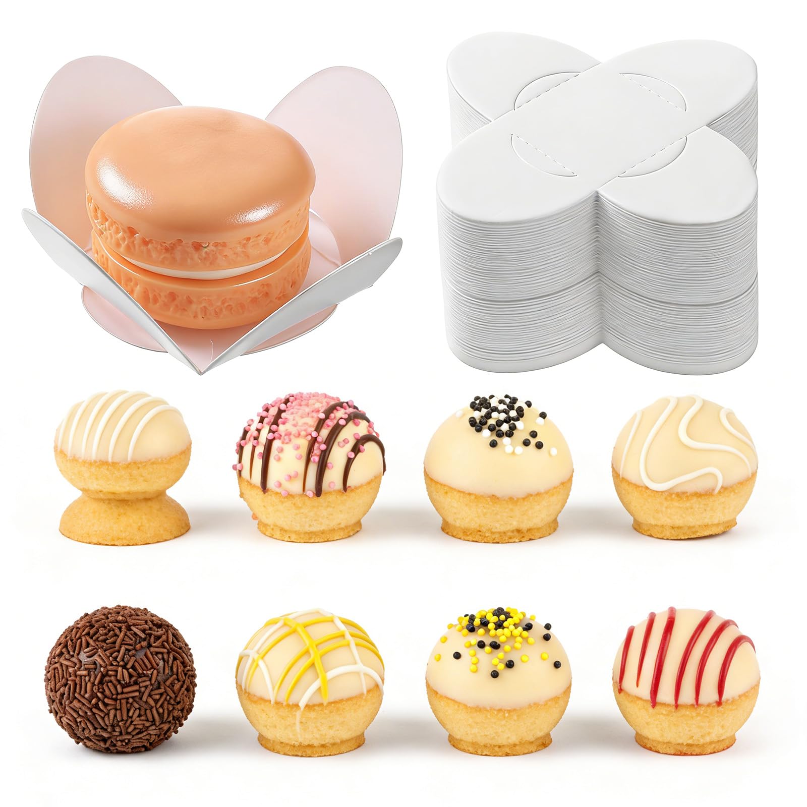 Photo 1 of 100 Pcs Chocolate Paper Truffle Wrappers Paper, Candy Cups Truffle Liners White Cupcake Liners Small Flared Papers Baking Cup for Muffins Birthday Wedding Baby Shower Christmas Decor (White)