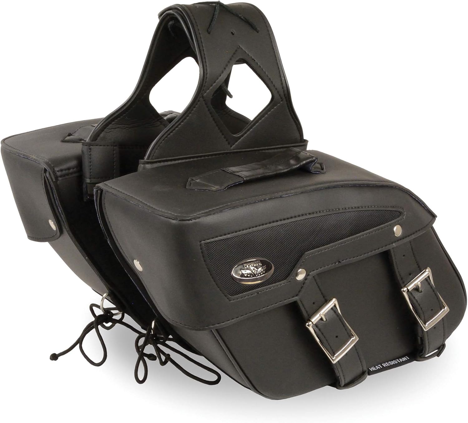 Milwaukee Performance SH65801ZB Black Medium Zip-Off PVC Slanted Throw Over Saddle Bag: Automotive