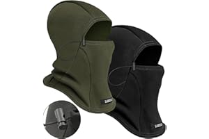 LABEOL 2 Pack Kids Balaclava Ski Mask, Winter Face Mask for Boys Girls, Windproof Face Cover with Adjustable Drawstring