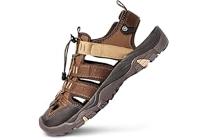 atika Men's Outdoor Hiking Sandals, Closed Toe Athletic Sport Sandals, Lightweight Trail Walking Sandals, Summer Water Shoes