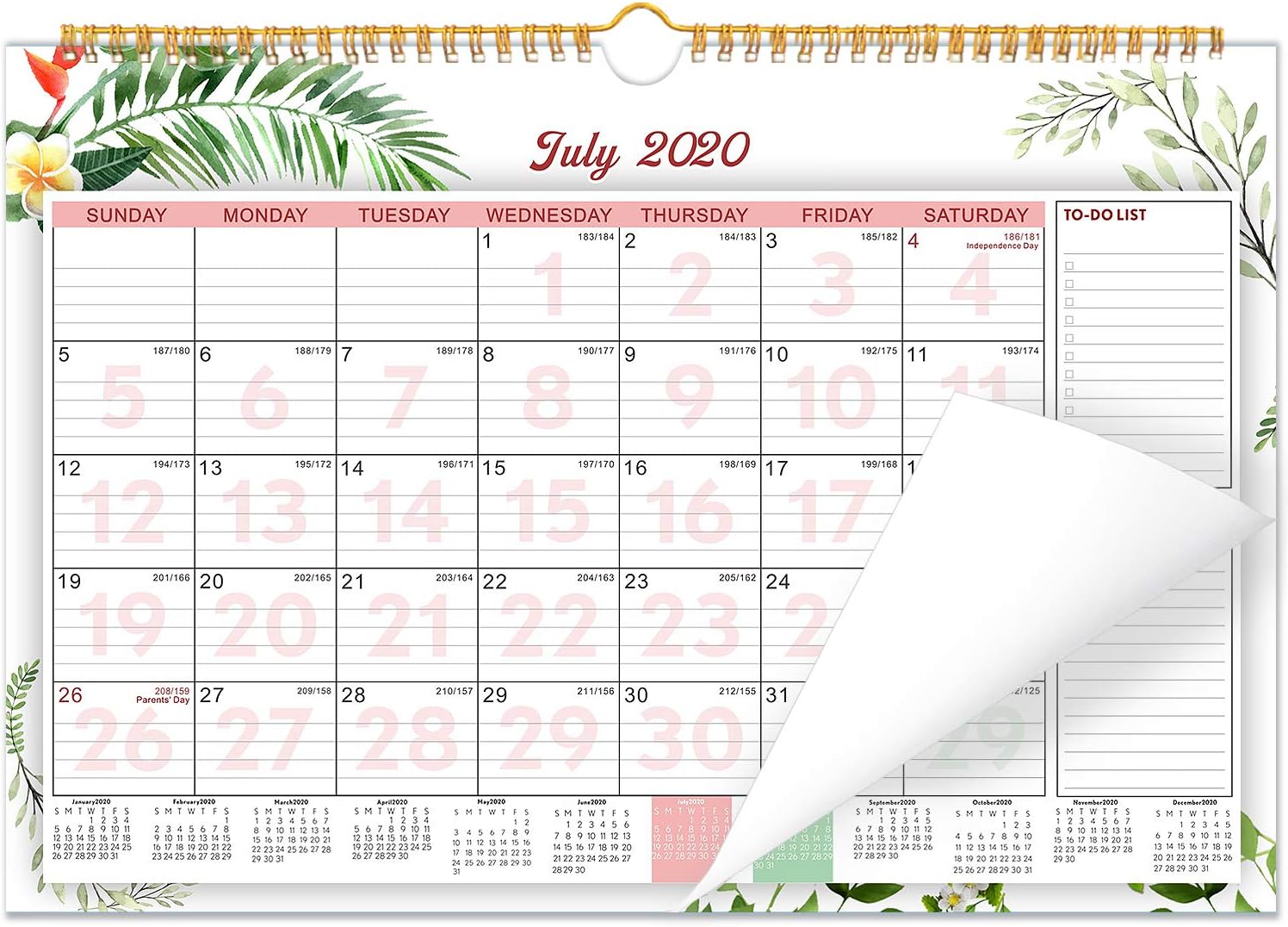 Wall Calendar 2020-2021 for Planning 15" x 11.5" 18 Month