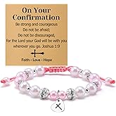 Religious Beaded Bracelets for Women Inspirational Bible Verse Gift for Christian Daughter Friend Baptism Gifts Inspirational Scripture Stretch Beads Bracelets Christmas Birthday Stretch Jewelry