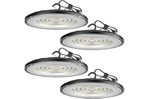 WILLGOTOP 150W 4Pack UFO LED High Bay Shop Lights, 22500LM LED Lights IP66 Waterproof for Workshop, Warehouse, Barn,Garage, F